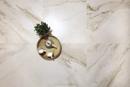 polished white marble