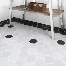 Art Deco Hex White Matt - white matt hexagon tile