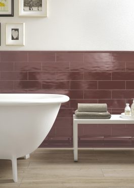 Farrow dark red gloss metro tiles