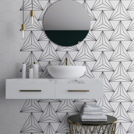 white patterned wall tiles