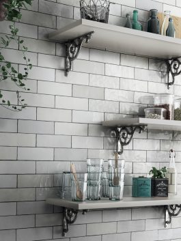 White and off white metro tiles