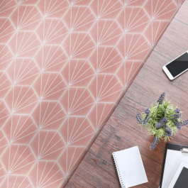 pink hexagon tiles