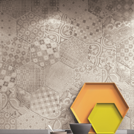 Patterned Hexagon Tile