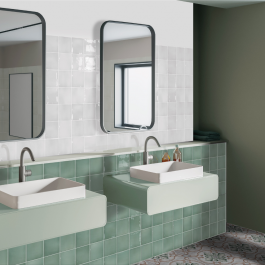 Cowdray Neo 75x300 green metro wall tiles