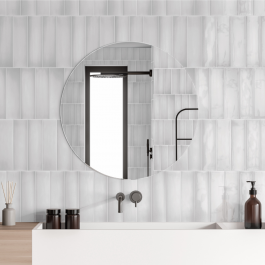 Cowdray Chalk 75 x 300 white wall tiles